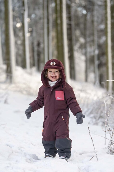Jack Wolfskin salopeta copii GLEEL 2L INS culoarea bordo