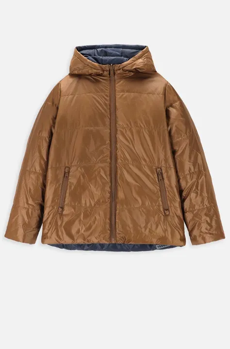 Otroška dvostranska jakna Coccodrillo rjava barva