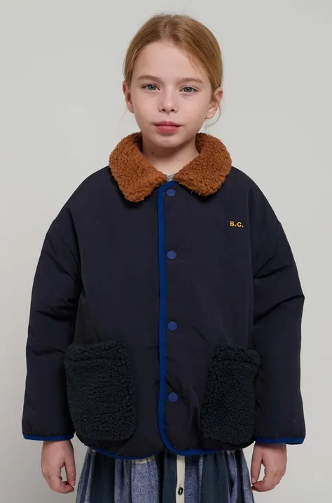 Detská obojstranná bunda Bobo Choses tmavomodrá farba