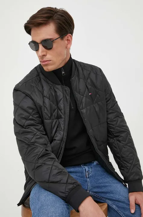 Куртка-бомбер Tommy Hilfiger чоловічий колір чорний перехідна
