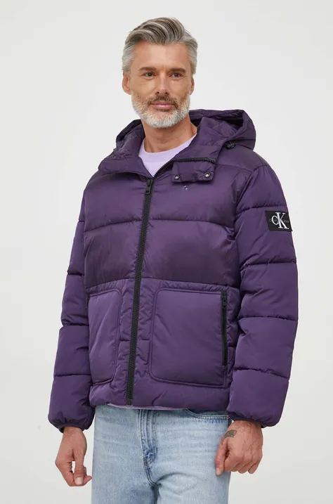 Calvin Klein Jeans kurtka męska kolor fioletowy zimowa oversize