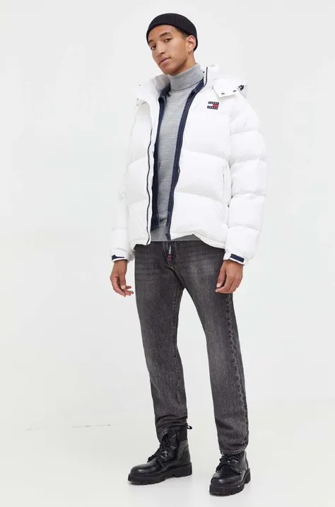 Tommy Jeans kurtka puchowa męska kolor biały zimowa