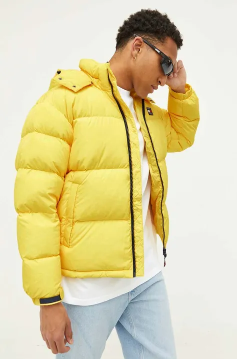 Tommy Jeans kurtka puchowa męska kolor żółty zimowa