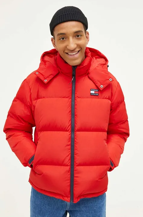 Tommy Jeans kurtka puchowa męska kolor czerwony zimowa