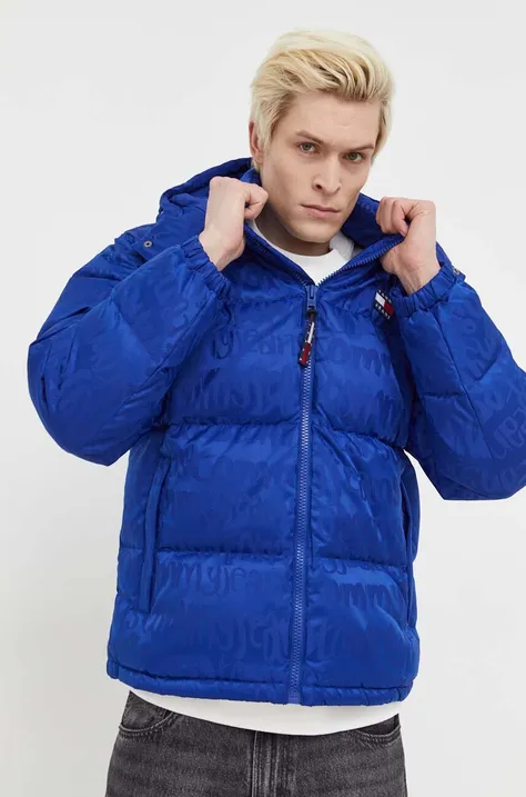 Tommy Jeans kurtka puchowa męska kolor niebieski zimowa