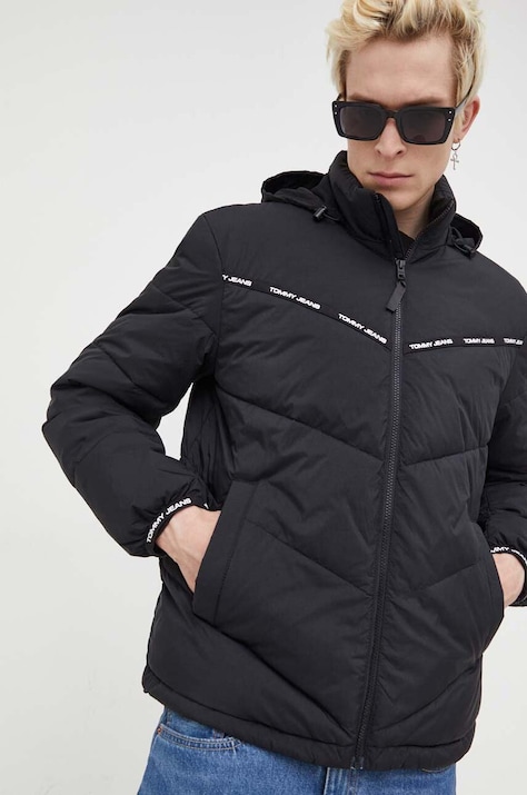 Μπουφάν Tommy Jeans χρώμα: μαύρο