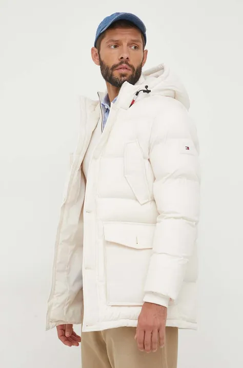 Tommy Hilfiger kurtka męska kolor beżowy zimowa