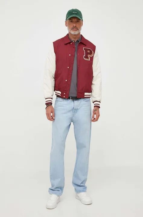 Куртка Pepe Jeans BARNOLD чоловіча колір бордовий перехідна