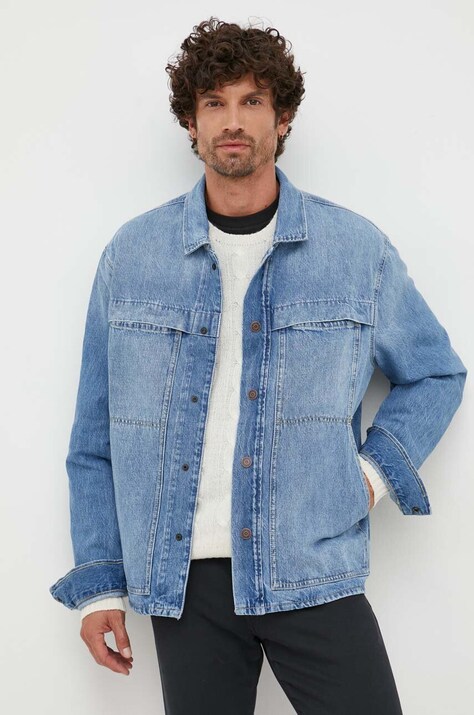 Pepe Jeans geacă din denim bărbați, de tranziție