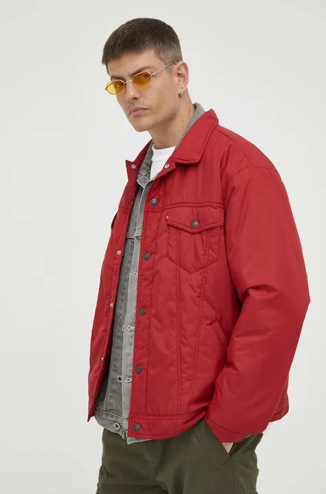 Levi's rövid kabát férfi, piros, átmeneti, oversize
