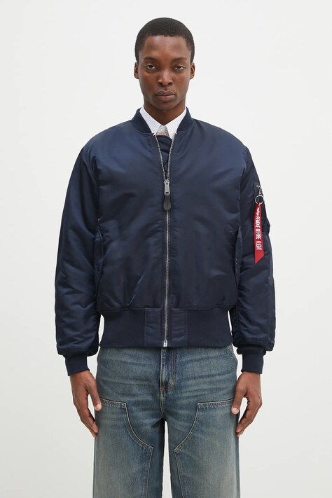 Alpha Industries geacă MA-1 bărbați, culoarea bleumarin, de tranziție, oversize 100101.07-rep.blue