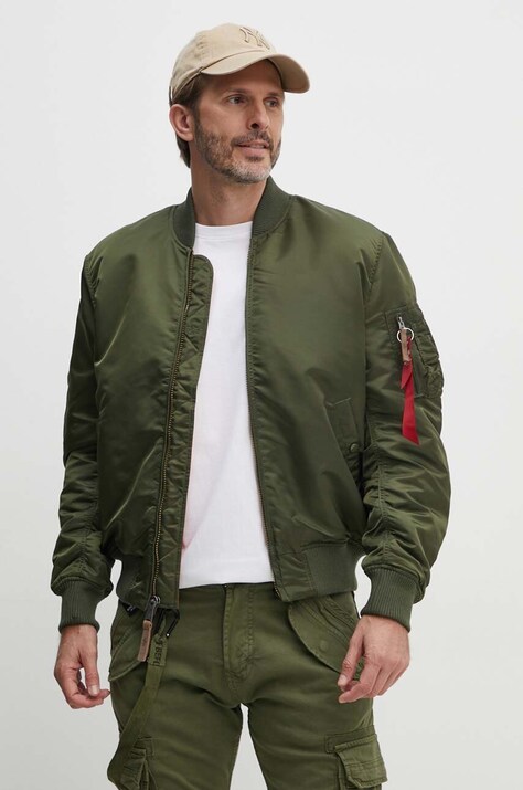 Bomber jakna Alpha Industries MA-1 VF 59 moška, zelena barva, 191118.257