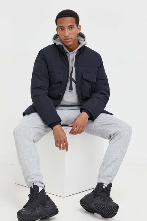 DC geaca barbati, culoarea negru, de iarna