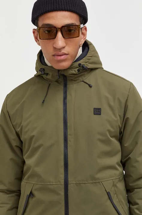 Dvostrana jakna Billabong za muškarce, boja: zelena, za zimu