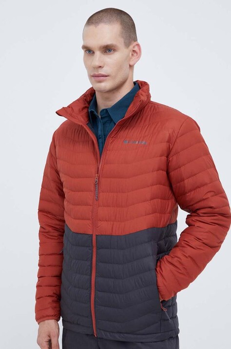 Columbia kurtka puchowa męska kolor czerwony zimowa