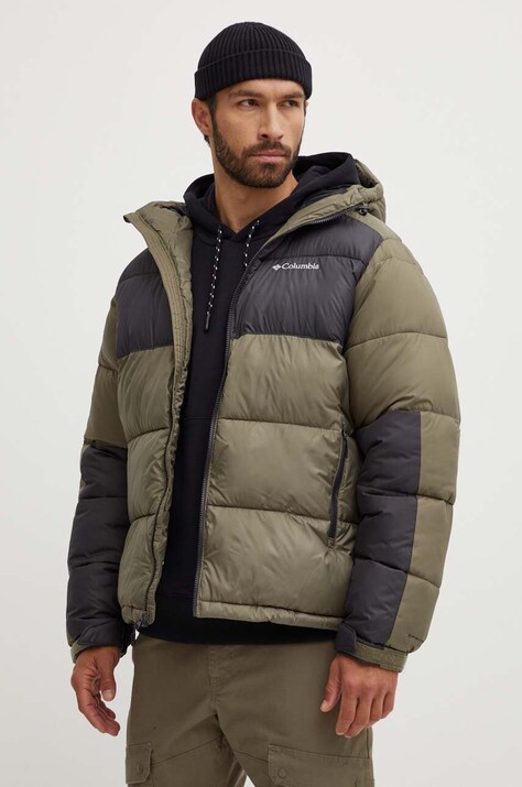 Columbia geacă M Pike Lake II Hooded Jacket bărbați, culoarea verde, de iarnă 2050931