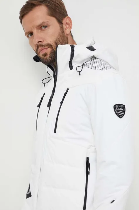 Πουπουλένιο μπουφάν για σκι EA7 Emporio Armani χρώμα: άσπρο