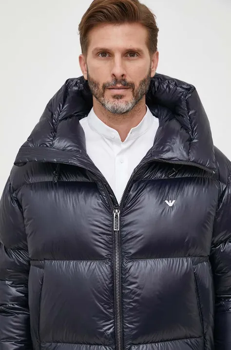 Pernata jakna Emporio Armani za muškarce, boja: tamno plava, za zimu