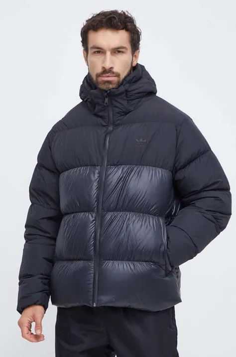 Pernata jakna adidas Originals Down Regen Hooded Puffer za muškarce, boja: crna, za zimu, IL2572