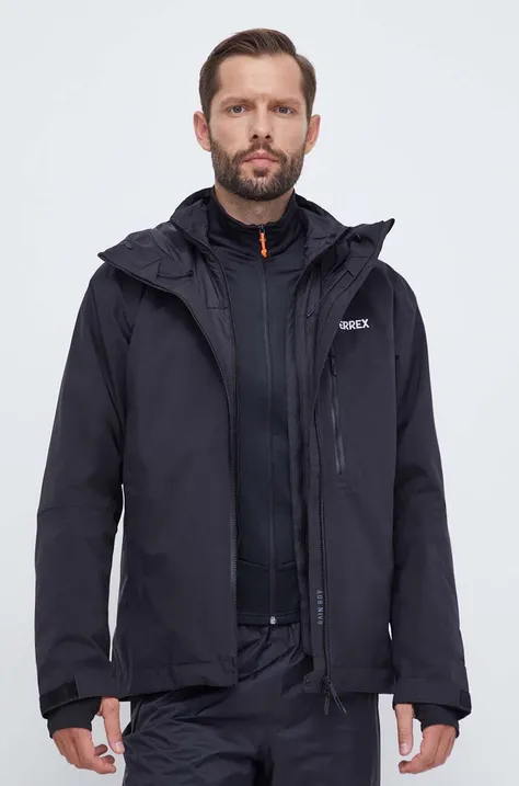 Športna jakna adidas TERREX Xperior RAIN.RDY črna barva