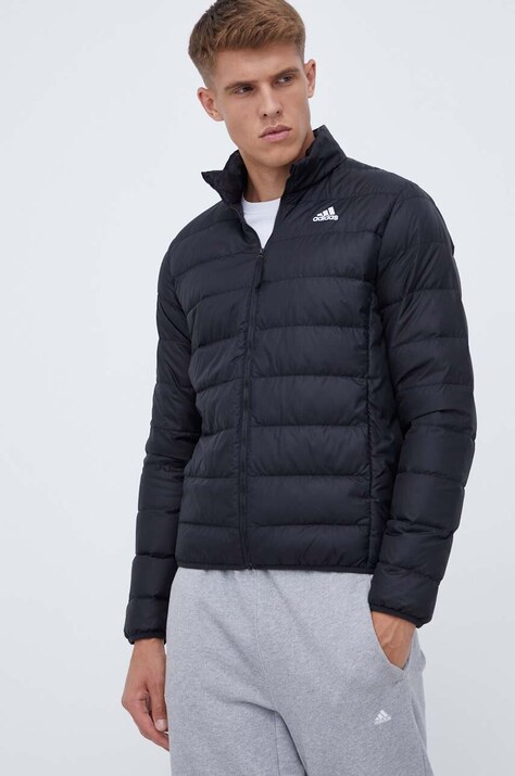 Μπουφάν με επένδυση από πούπουλα adidas ανδρικό, χρώμα: μαύρο IL3431 HZ5730