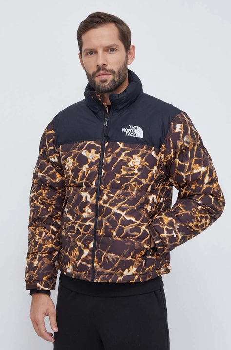 Μπουφάν με επένδυση από πούπουλα The North Face 1996 Retro Nuptse ανδρικό, χρώμα: καφέ NF0A3C8DOS31