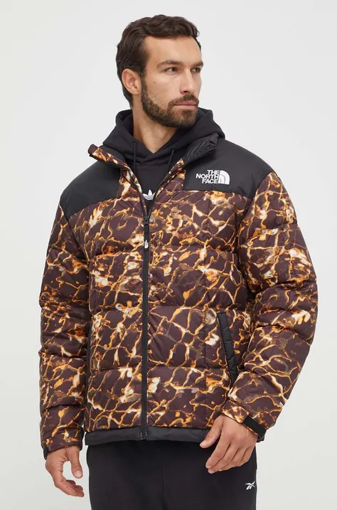 Пухова куртка The North Face чоловіча колір коричневий зимова oversize