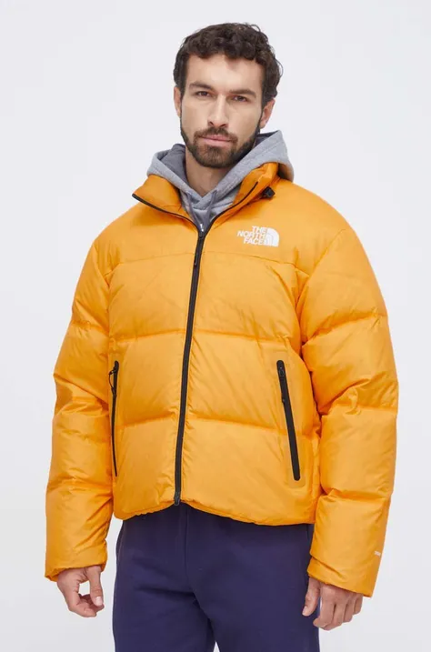The North Face geacă pentru bărbați, culoarea galben, de iarnă
