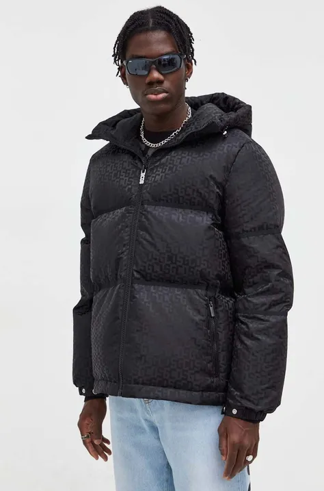 Pernata jakna GCDS za muškarce, boja: crna, za zimu