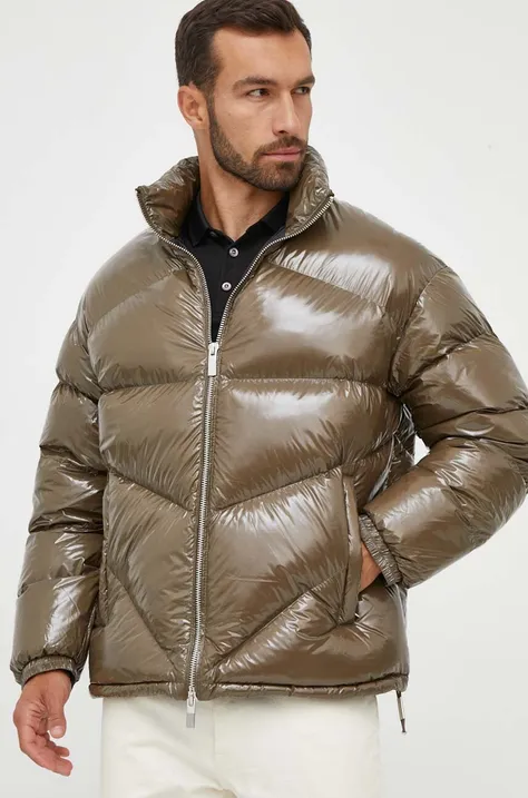 Пухова куртка Armani Exchange чоловіча колір зелений зимова
