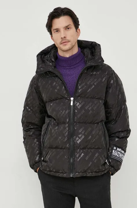 Pernata jakna Just Cavalli za muškarce, boja: crna, za zimu