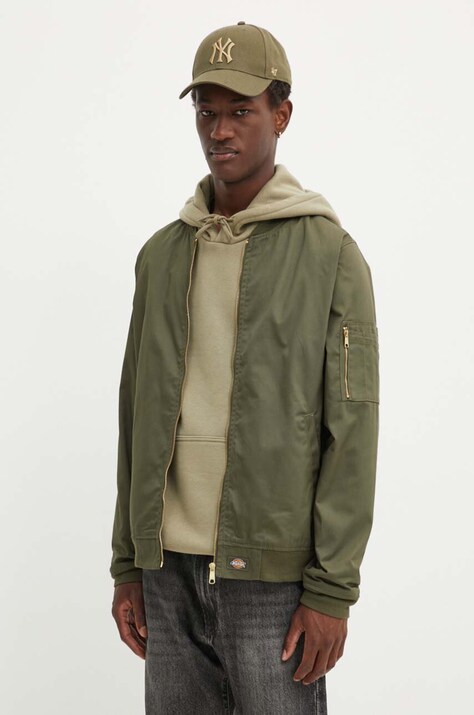Dickies geaca bomber barbati, culoarea verde, de tranzitie