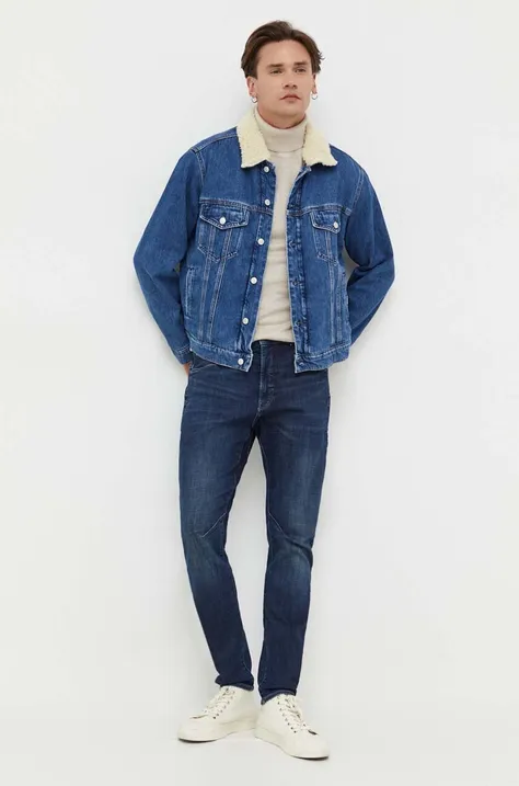 Marc O'Polo kurtka jeansowa DENIM męska kolor niebieski przejściowa