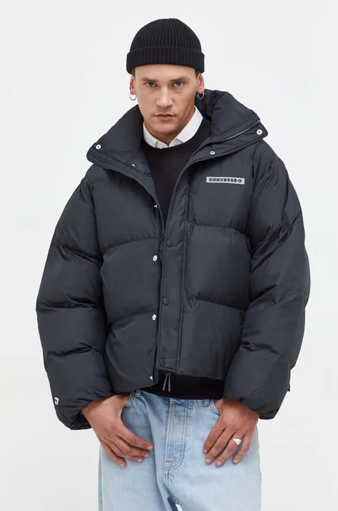 Куртка Converse чоловіча колір чорний зимова oversize