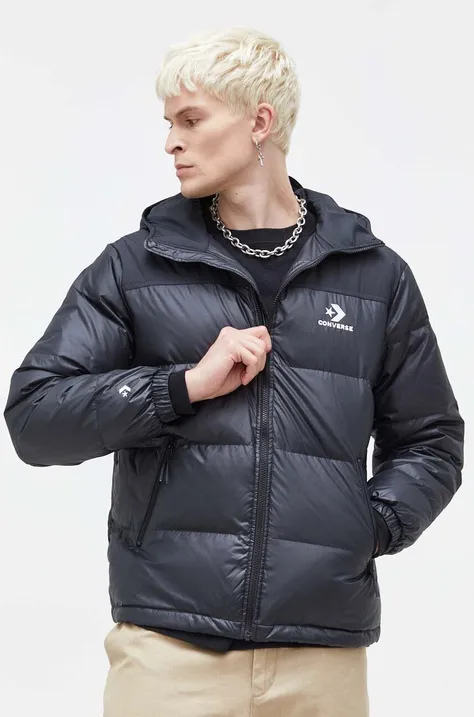 Пухова куртка Converse чоловіча колір чорний зимова