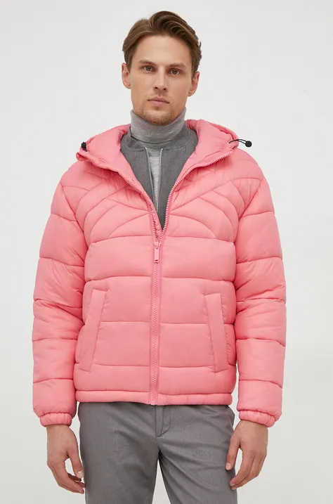 Куртка United Colors of Benetton цвет розовый зимняя oversize