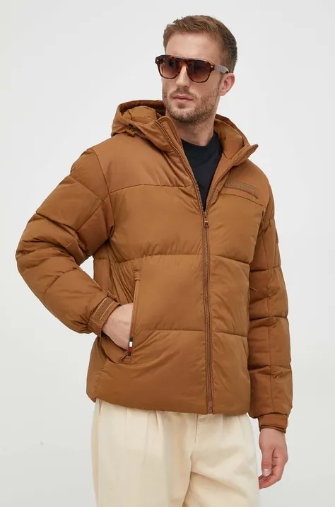 Tommy Hilfiger rövid kabát férfi, barna, téli