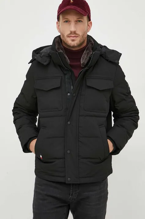 Tommy Hilfiger rövid kabát férfi, fekete, téli