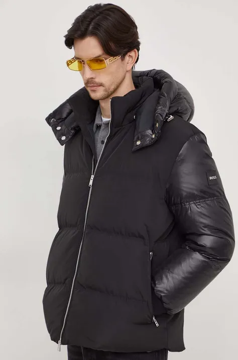 Пухова куртка BOSS чоловіча колір чорний зимова