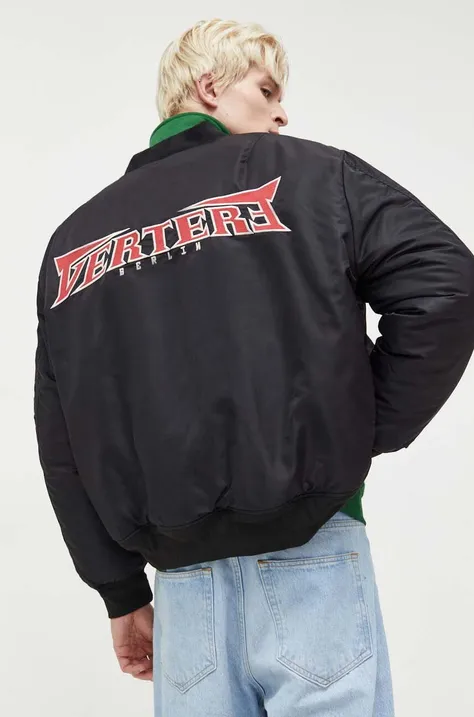 Bomber bunda Vertere Berlin černá barva, zimní, oversize