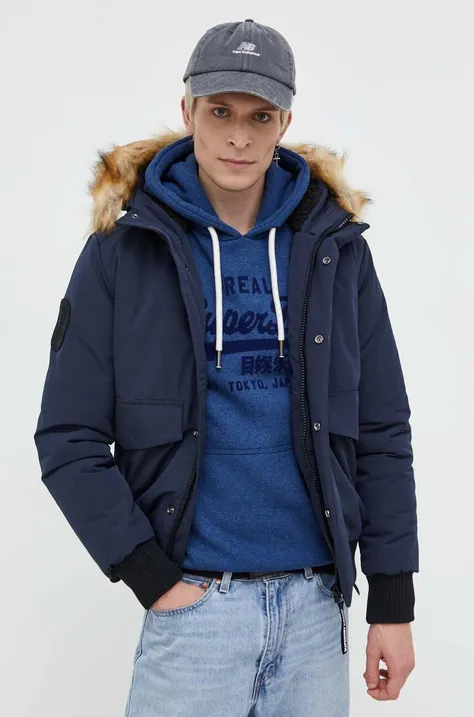 Куртка Superdry чоловіча колір синій зимова