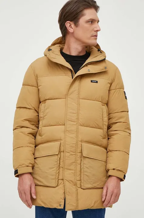Куртка Calvin Klein мужская цвет бежевый зимняя