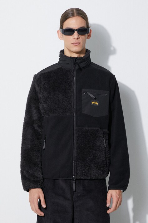 Суичър Stan Ray PATCHWORK FLEECE JACKET в черно с изчистен дизайн AW2312456