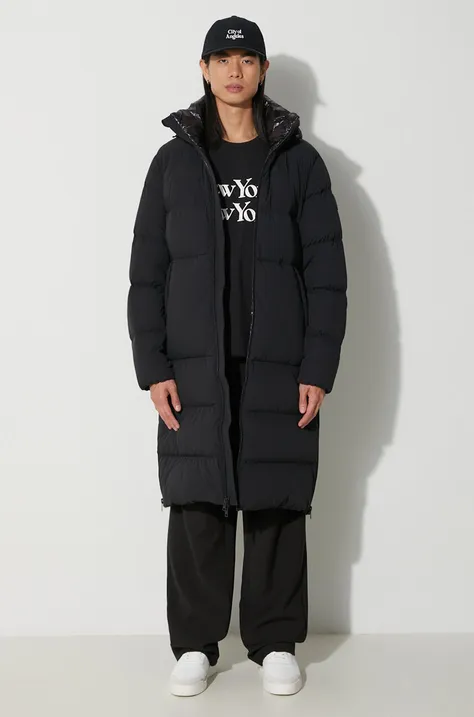 Péřová bunda Woolrich pánská, černá barva, zimní