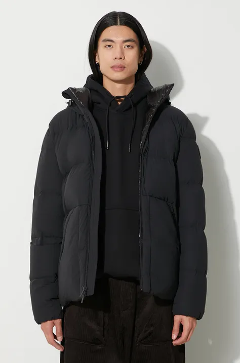 Pernata jakna Woolrich za muškarce, boja: crna, za zimu