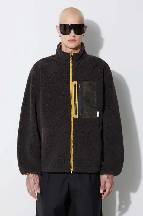 Mikina Taikan High Pile Fleece Jacket pánská, hnědá barva, hladká, TJ0002.BRNYLO