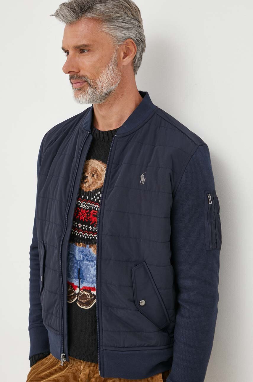Polo Ralph Lauren kurtka bomber męski kolor granatowy przejściowa