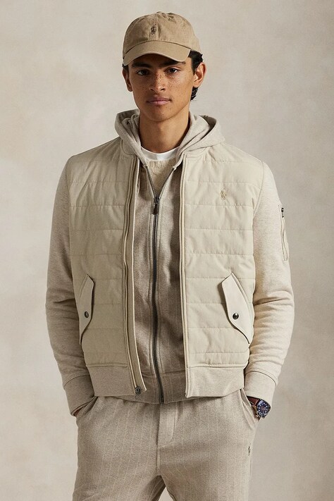 Куртка-бомбер Polo Ralph Lauren чоловічий колір бежевий перехідна