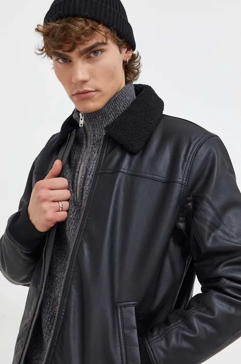 Hollister Co. rövid kabát férfi, fekete, átmeneti