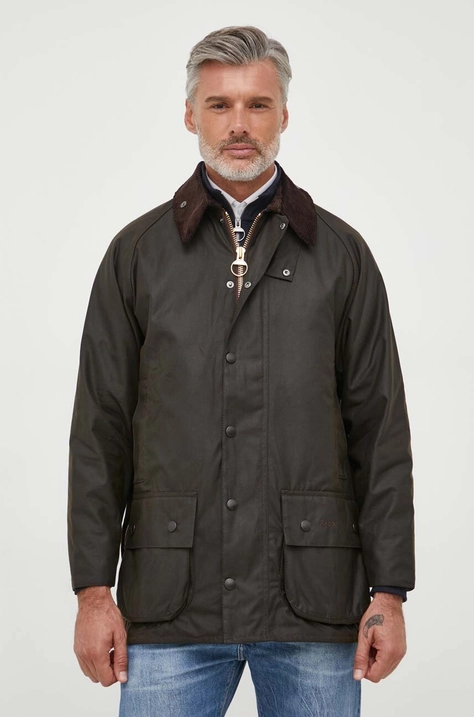 Bavlnená bunda Barbour Classic Beaufort Wax Jacket zelená farba, prechodná, MWX0002